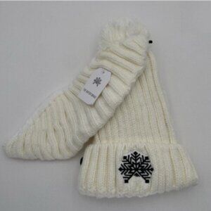 The Winter Brand Chenille SIGNATURE BEANIE & MASK in White NWT